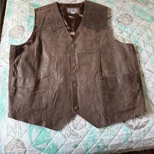 Men's Brown Vintage Leather Vest